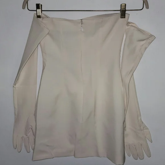 NWT-MISCREANTS Crepe Cupid Dress With Bows In Ivory Sz UK 8, US 4 - Picture 5 of 5